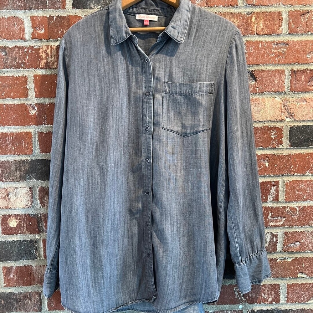 English Laundry Men's Grey Long Sleeve Button-Up Shirt